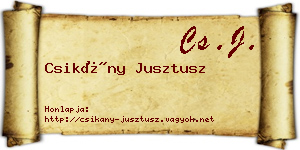 Csikány Jusztusz névjegykártya